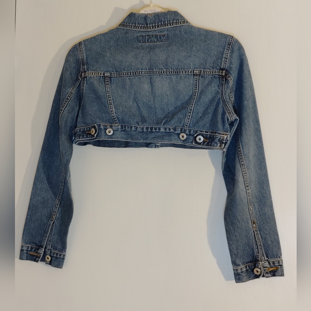 Express Cropped Blue Jean Jacket - Picture 2 of 4